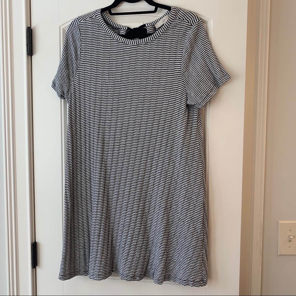 Black and White Tie Back Swing Dress